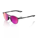 Oculos 100% Legere Round - Soft tact black - purple mirror