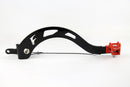 Pedal de Freio Aço Carbono Ponta Retrátil Vermelho - Foco Racing